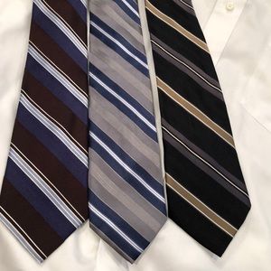 NWOT Striped ties black, brown, wine, gray and blue mixes Michael kors Club Room